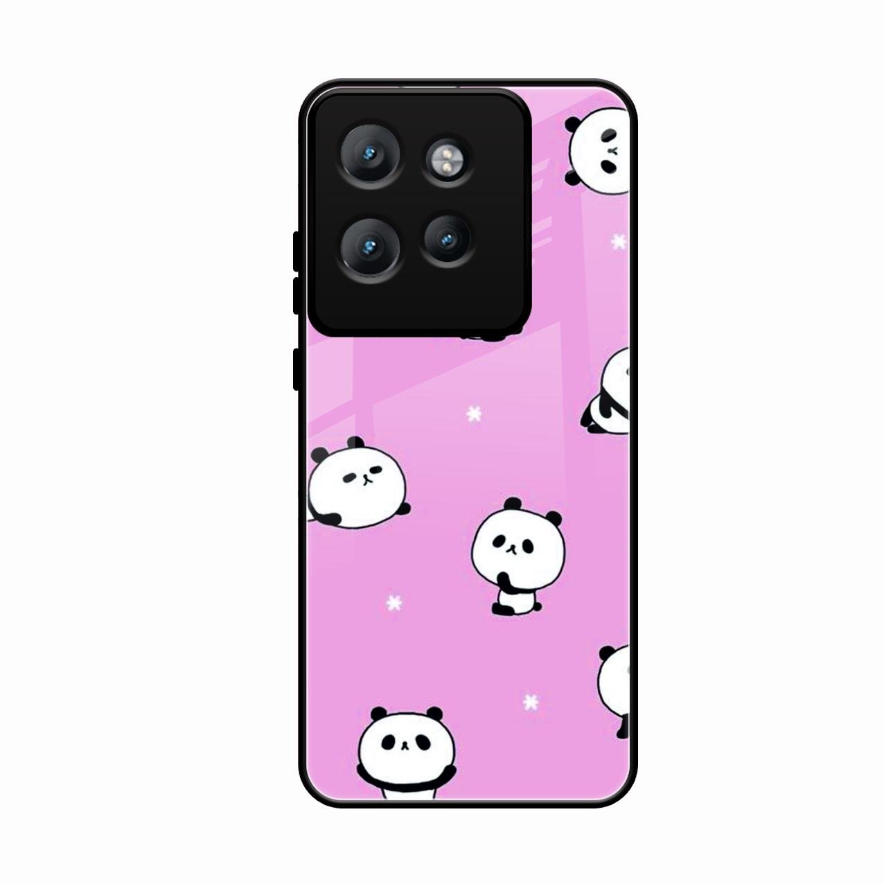 Cute Panda Glossy Metal Case Cover For Motorola Edge 50