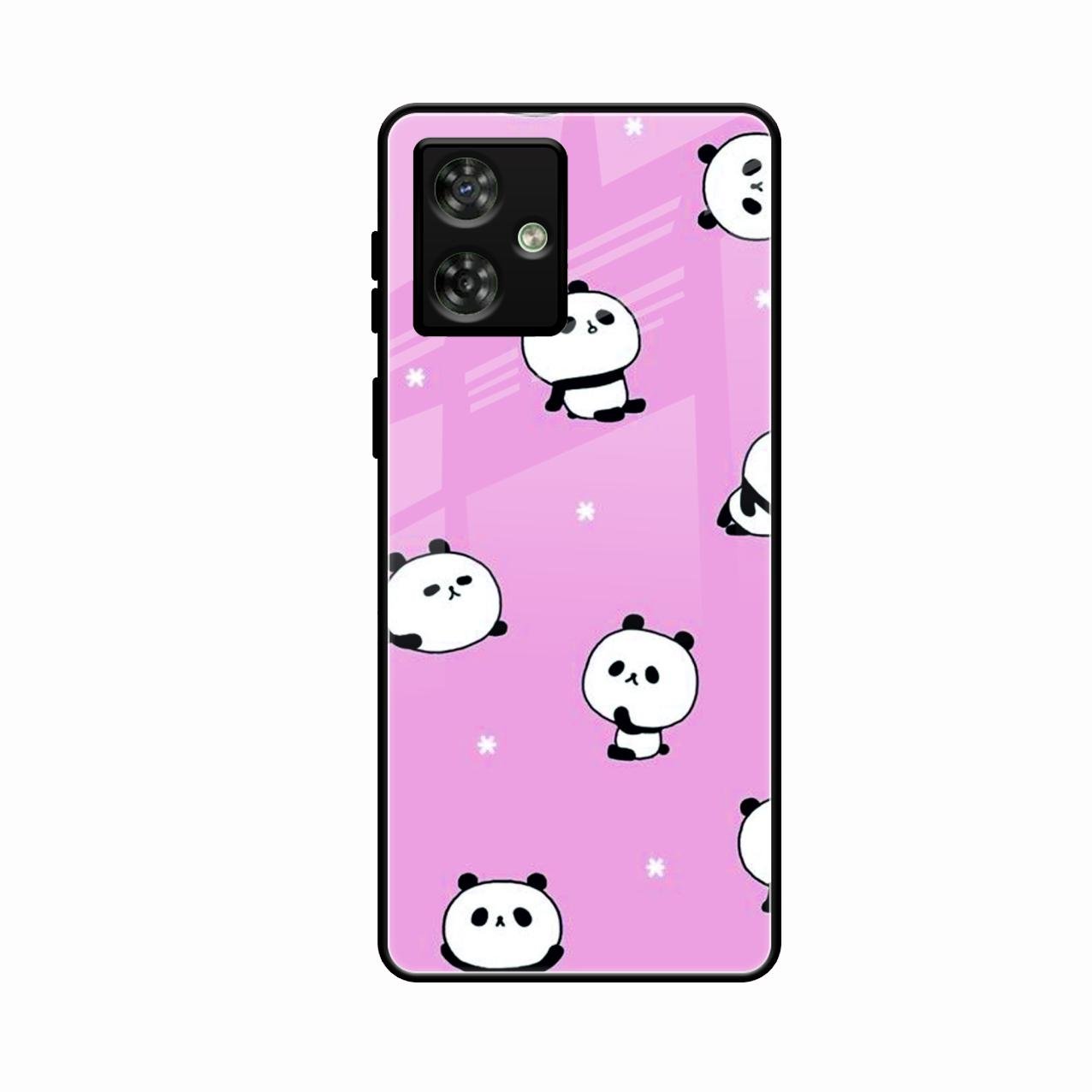 Cute Panda Glossy Metal Case Cover For Motorola G54 5G