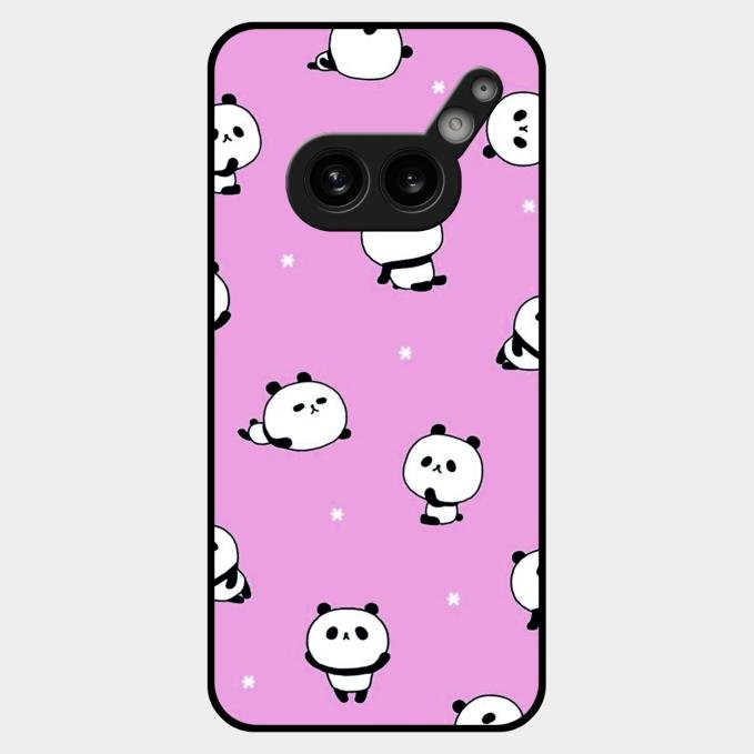 Cute Panda Glossy Metal Case Cover For Nothing Phone 2A Plus