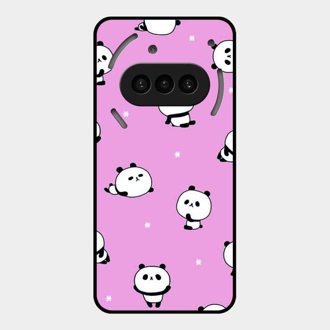Cute Panda Glossy Metal Case Cover For Nothing Phone 3A 5G