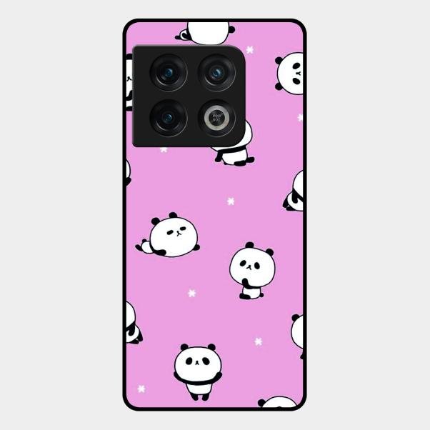 Cute Panda Glossy Metal Case Cover For Oneplus 10 Pro 5G