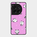 Cute Panda Glossy Metal Case Cover For Oneplus 12 5G