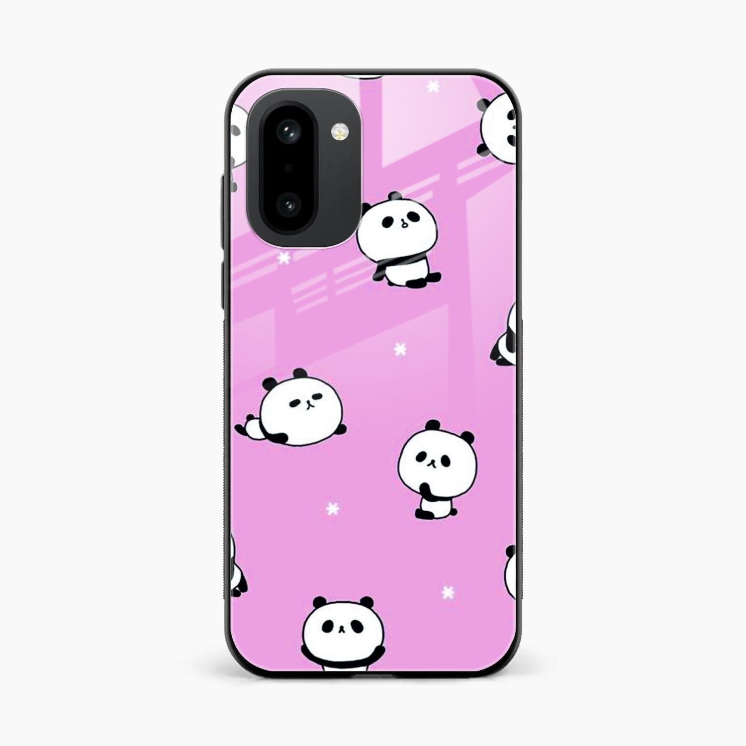 Cute Panda Glossy Metal Case Cover For OnePlus 15R 5G