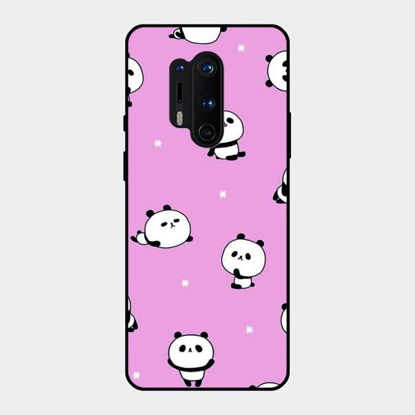 Cute Panda Glossy Metal Case Cover For Oneplus 8 Pro