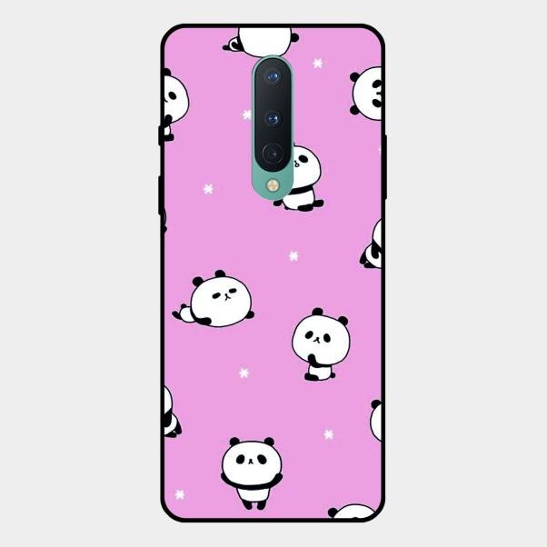 Cute Panda Glossy Metal Case Cover For Oneplus 8