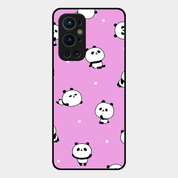 Cute Panda Glossy Metal Case Cover For Oneplus 9 Pro 5G