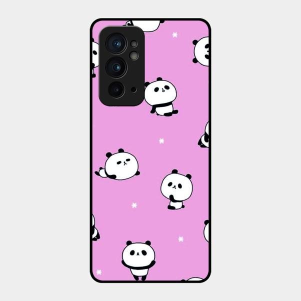 Cute Panda Glossy Metal Case Cover For Oneplus 9Rt 5G