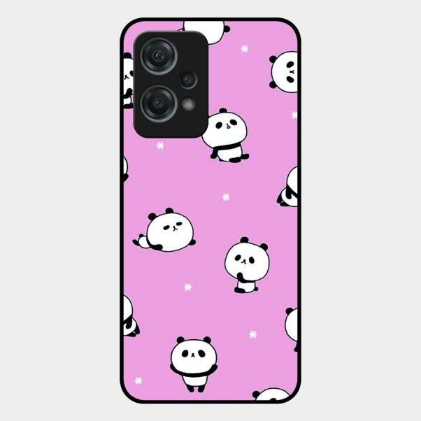 Cute Panda Glossy Metal Case Cover For Oneplus Nord Ce 2 Lite 5G