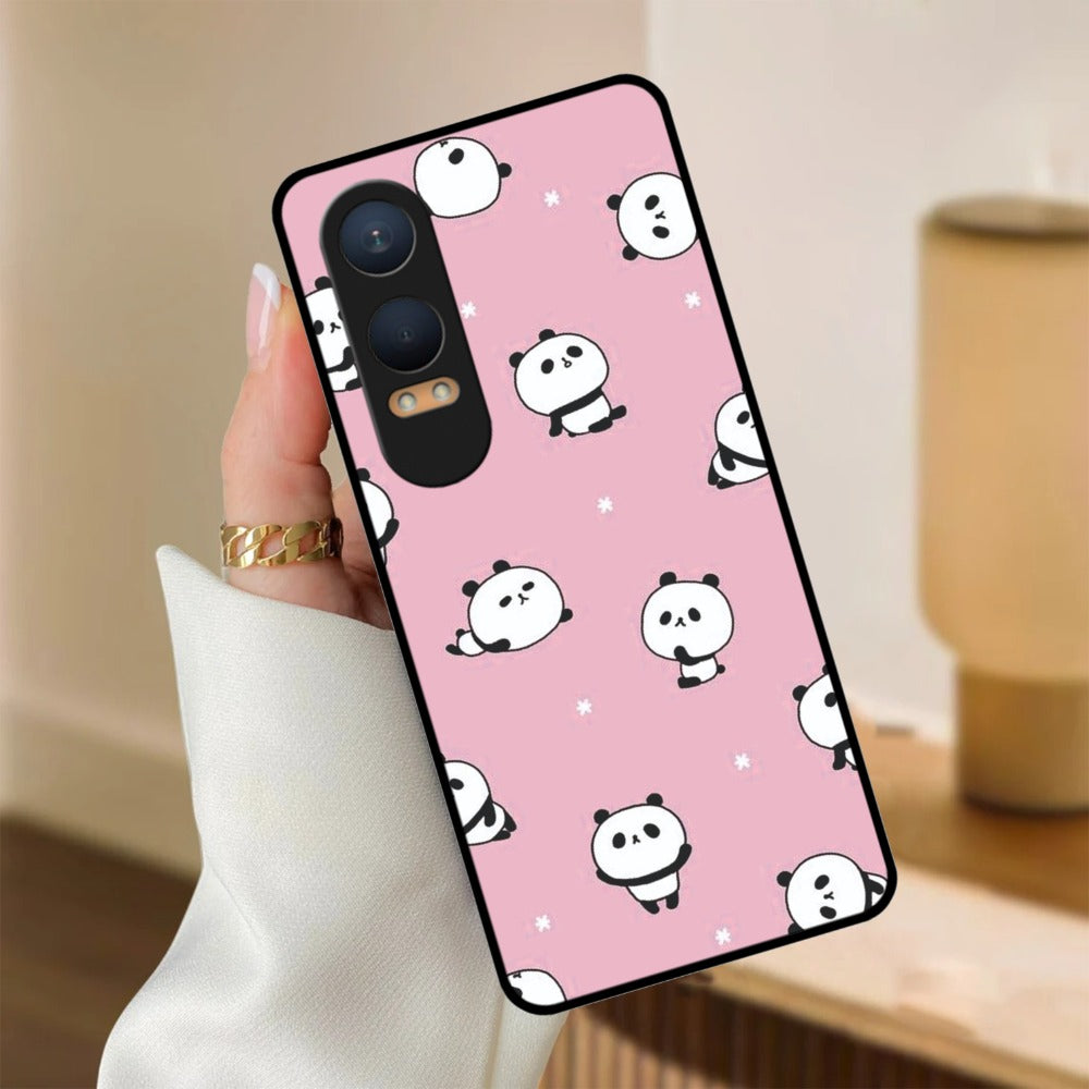 Cute Panda Glossy Metal Case Cover For OnePlus