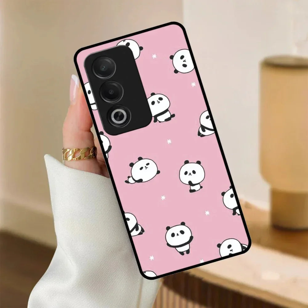 Cute Panda Glossy Metal Case Cover For Oppo - ShopOnCliQ
