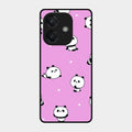 Cute Panda Glossy Metal Case Cover For Oppo A3X 5G