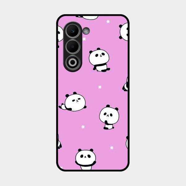 Cute Panda Glossy Metal Case Cover For Oppo A5 5G
