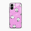 Cute Panda Glossy Metal Case Cover For Oppo A6X 5G