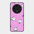 Cute Panda Glossy Metal Case Cover For Oppo F27 5G