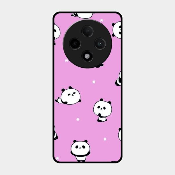 Cute Panda Glossy Metal Case Cover For Oppo F27 Pro Plus 5G