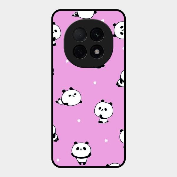 Cute Panda Glossy Metal Case Cover For Oppo F29 Pro 5G