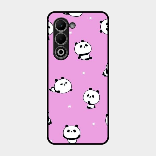 Cute Panda Glossy Metal Case Cover For Oppo K13X 5G