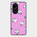 Cute Panda Glossy Metal Case Cover For Oppo Reno 10 Pro 5G