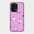 Cute Panda Glossy Metal Case Cover For Oppo Reno 13 Pro 5G