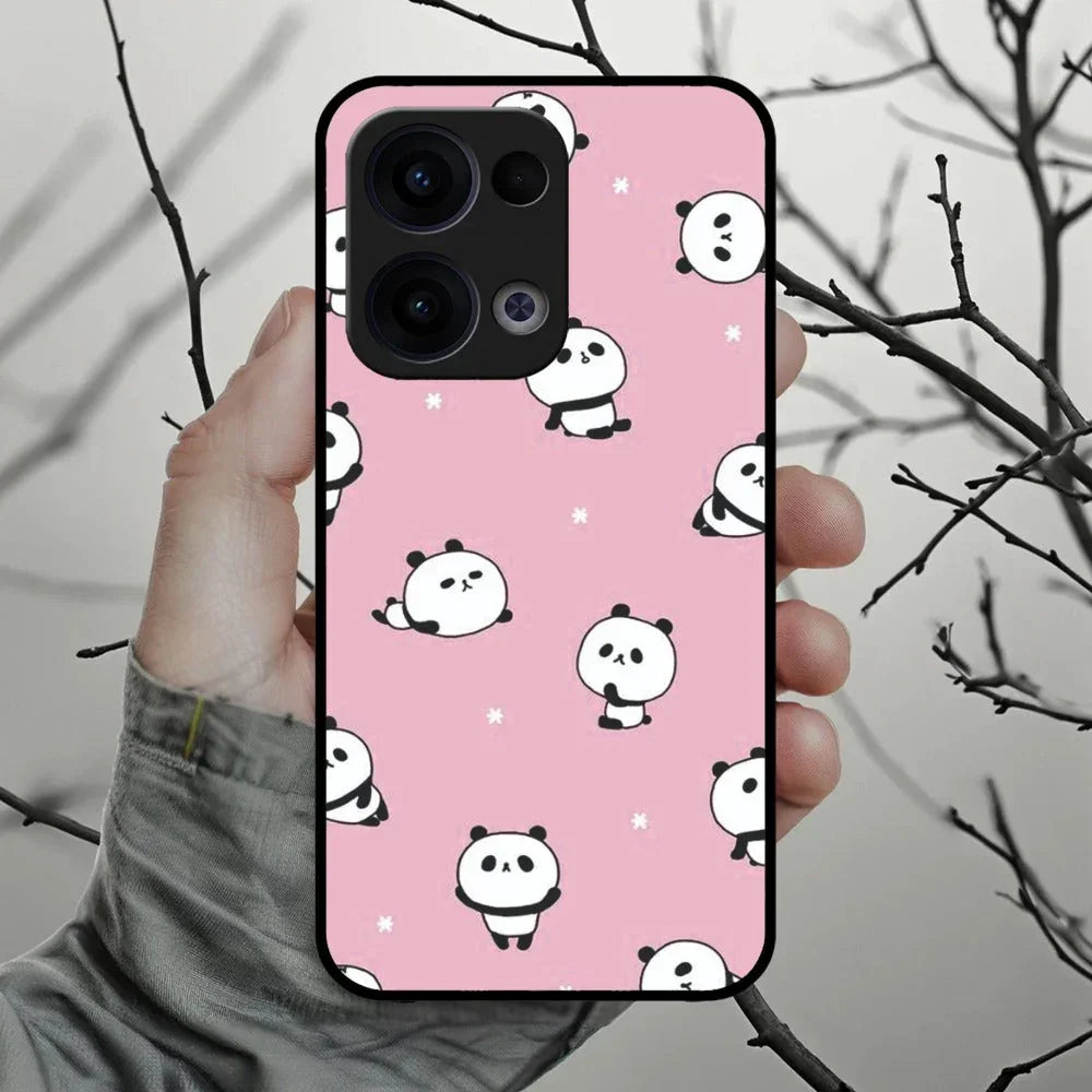 Cute Panda Glossy Metal Case Cover For Oppo - ShopOnCliQ