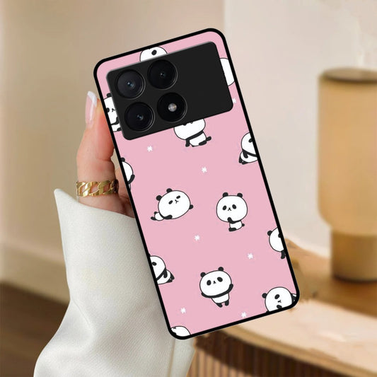 Cute Panda Glossy Metal Case Cover For Poco