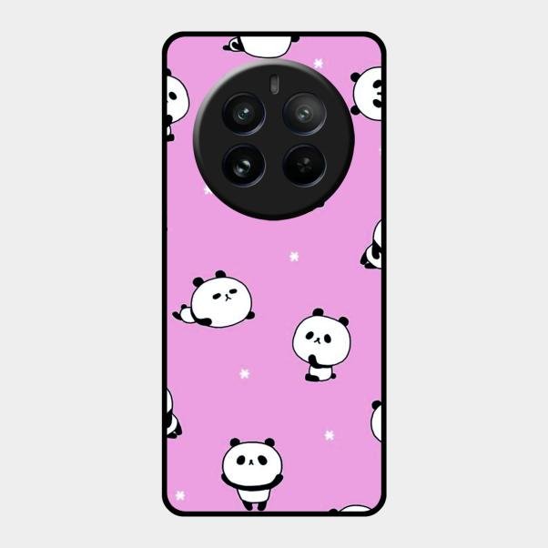 Cute Panda Glossy Metal Case Cover For Realme 12 Pro Plus 5G