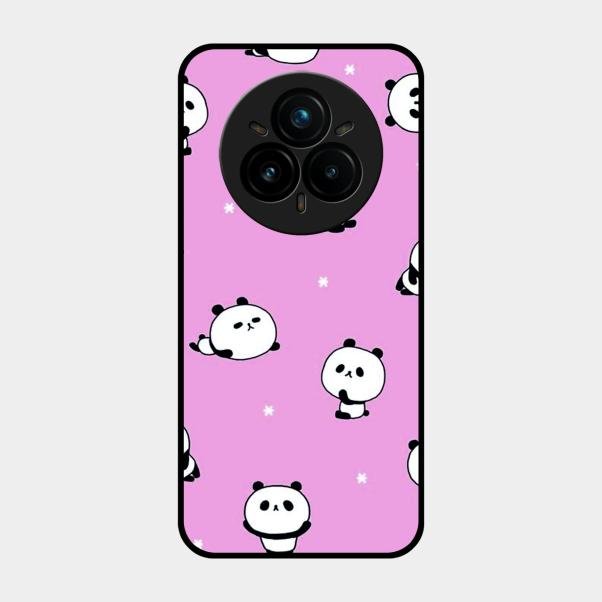 Cute Panda Glossy Metal Case Cover For Realme 14 Pro 5G