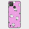 Cute Panda Glossy Metal Case Cover For Realme C25Y