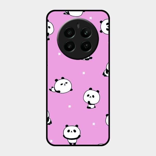 Cute Panda Glossy Metal Case Cover For Realme Narzo 70 5G