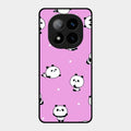 Cute Panda Glossy Metal Case Cover For Redmi Note 14 Pro Plus 5G