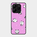Cute Panda Glossy Metal Case Cover For Redmi Note 14 Se 5G
