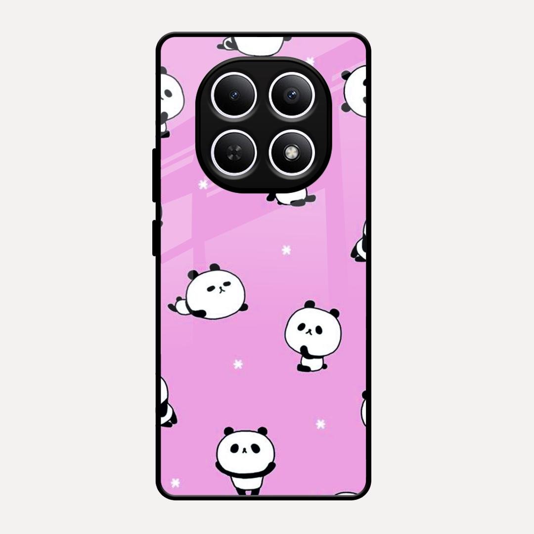 Cute Panda Glossy Metal Case Cover For Redmi Note 15 5G
