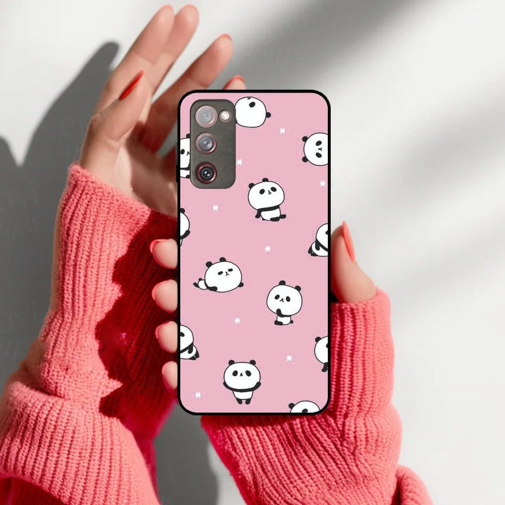 Cute Panda Glossy Metal Case Cover For Samsung