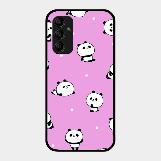 Cute Panda Glossy Metal Case Cover For Samsung Galaxy A14 5G