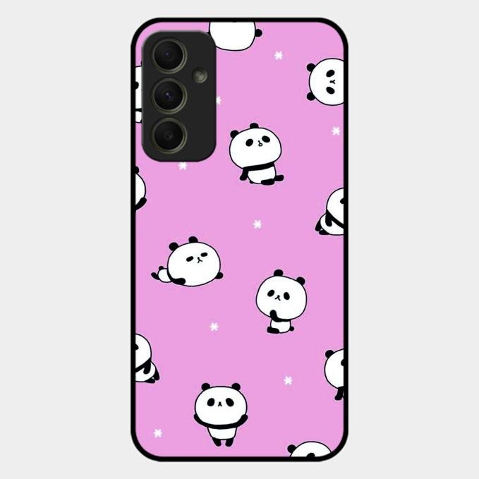 Cute Panda Glossy Metal Case Cover For Samsung Galaxy A34 5G