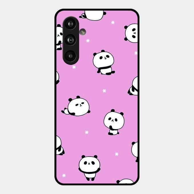 Cute Panda Glossy Metal Case Cover For Samsung Galaxy F54 5G