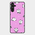 Cute Panda Glossy Metal Case Cover For Samsung Galaxy M55 5G