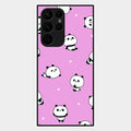 Cute Panda Glossy Metal Case Cover For Samsung Galaxy S22 Ultra 5G