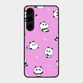 Cute Panda Glossy Metal Case Cover For Samsung Galaxy S24 Plus 5G
