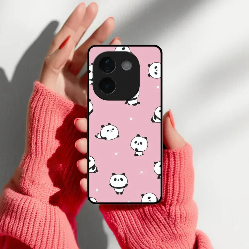 Cute Panda Glossy Metal Case Cover For Vivo - ShopOnCliQ
