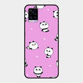 Cute Panda Glossy Metal Case Cover For Vivo V20