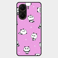 Cute Panda Glossy Metal Case Cover For Vivo V29E 5G