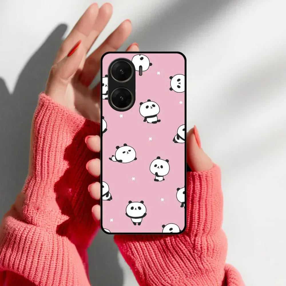 Cute Panda Glossy Metal Case Cover For Vivo - ShopOnCliQ