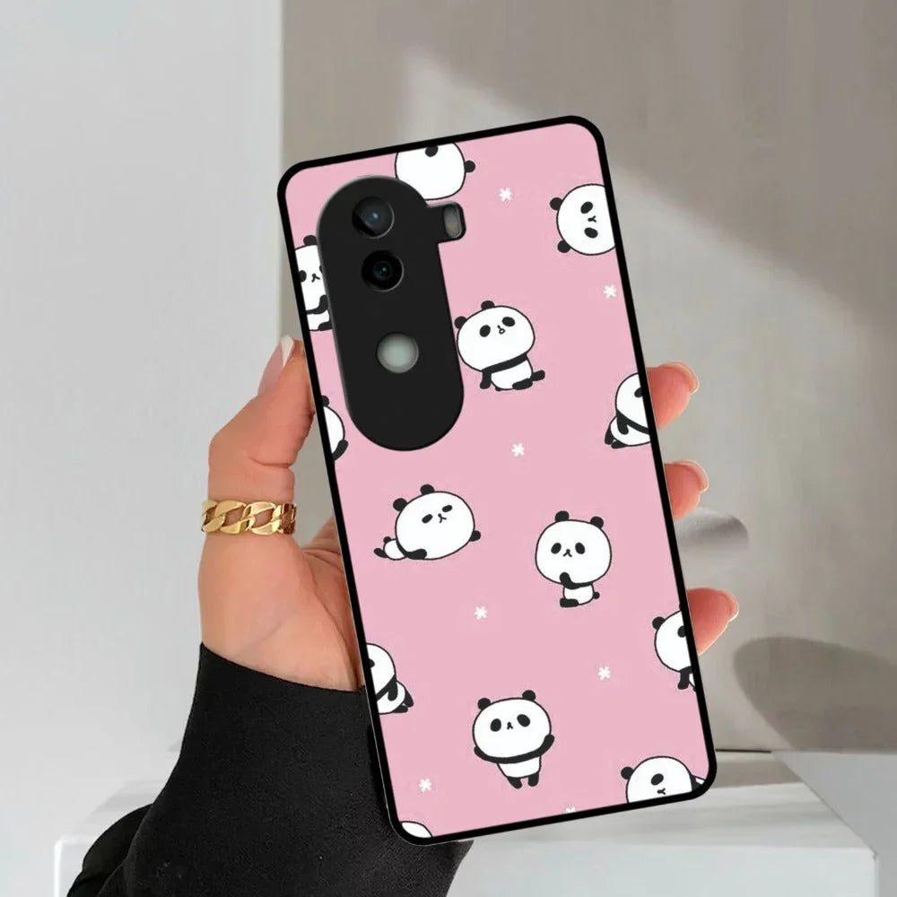 Cute Panda Glossy Metal Case Cover For Vivo - ShopOnCliQ