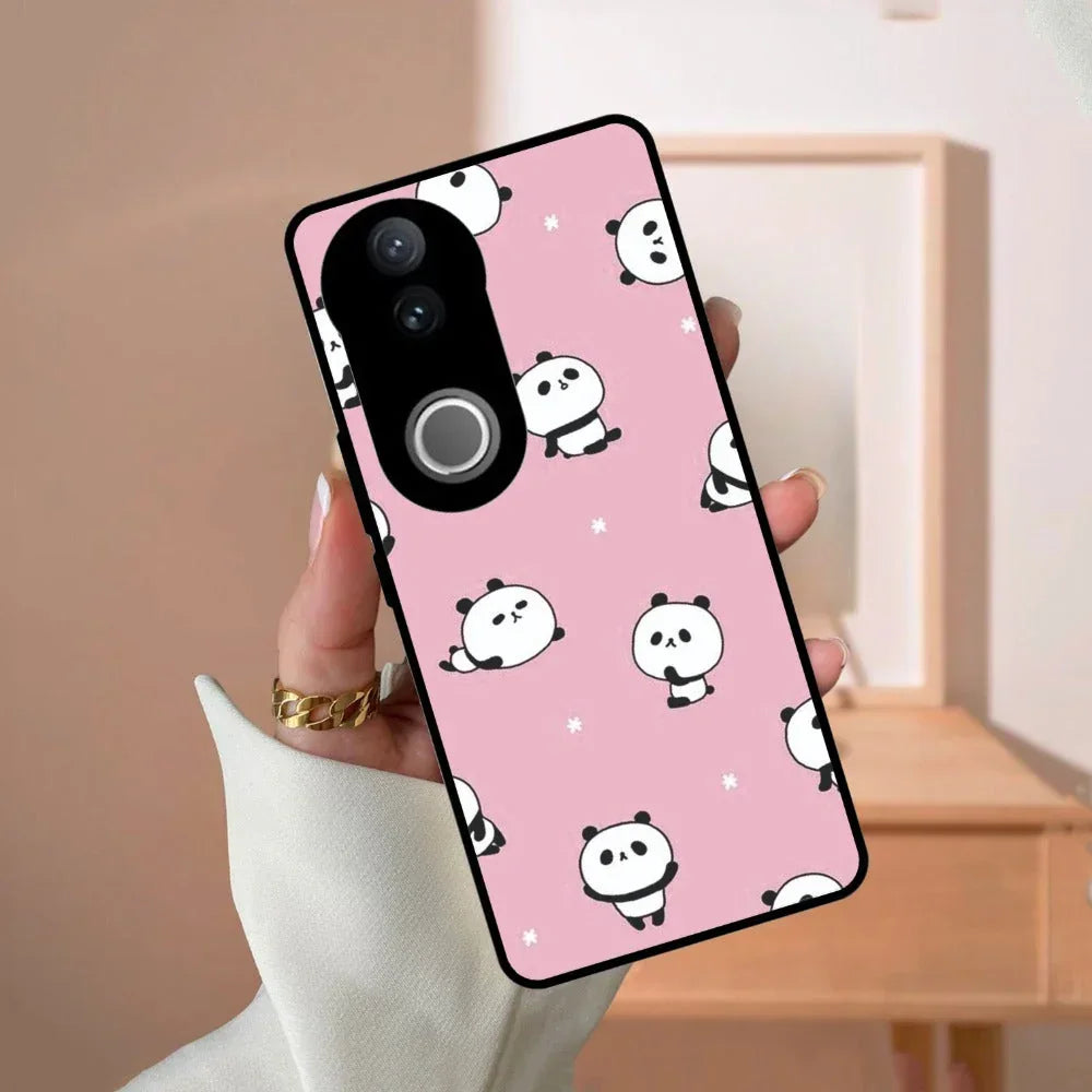 Cute Panda Glossy Metal Case Cover For Vivo - ShopOnCliQ