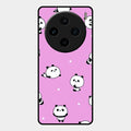 Cute Panda Glossy Metal Case Cover For Vivo X100 5G