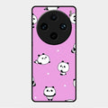 Cute Panda Glossy Metal Case Cover For Vivo X100 Pro 5G