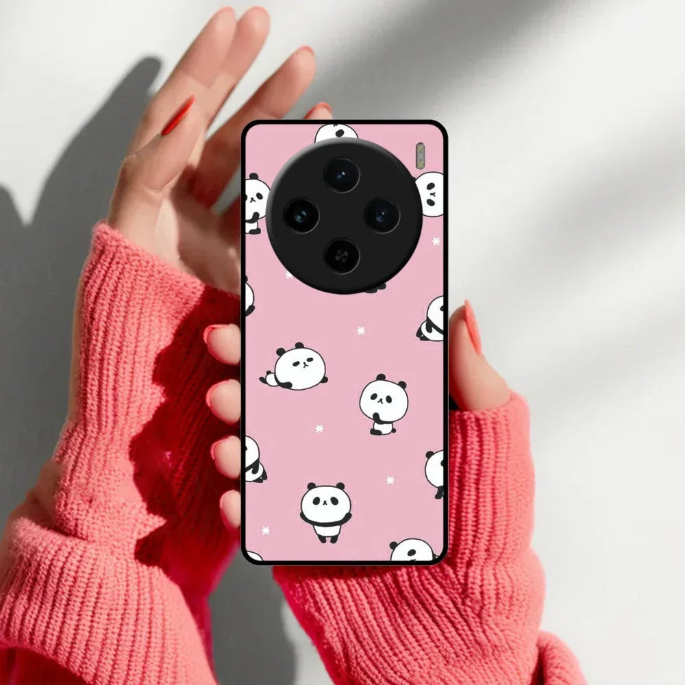 Cute Panda Glossy Metal Case Cover For Vivo - ShopOnCliQ