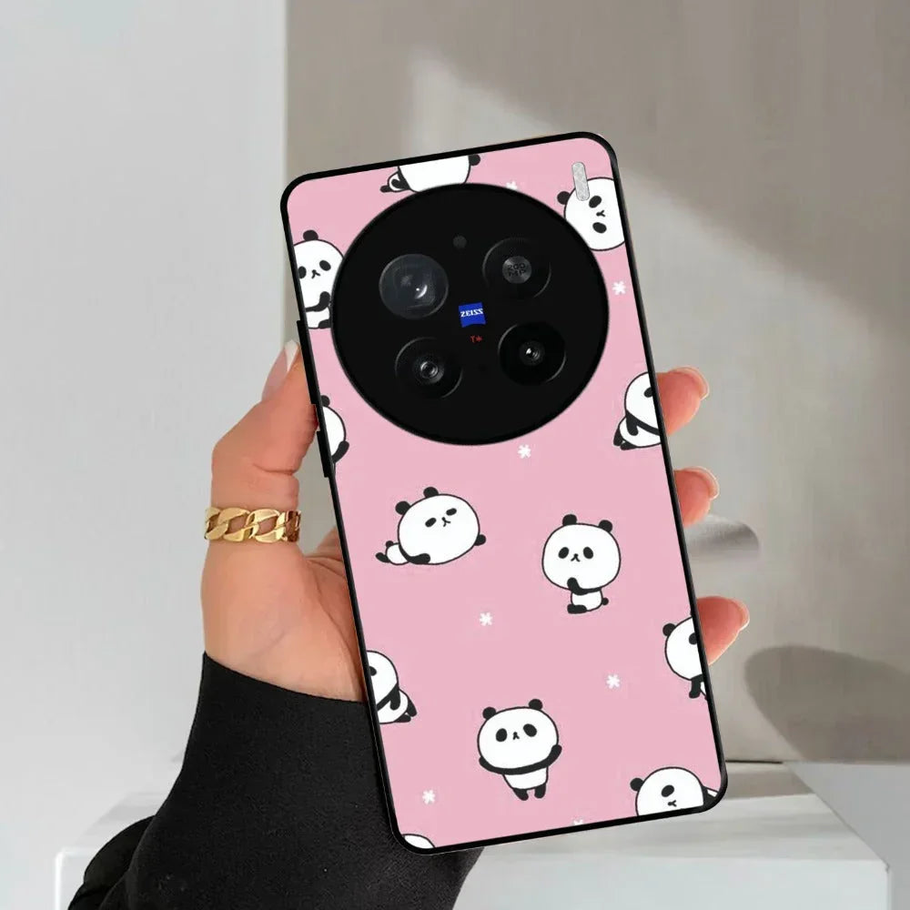 Cute Panda Glossy Metal Case Cover For Vivo - ShopOnCliQ