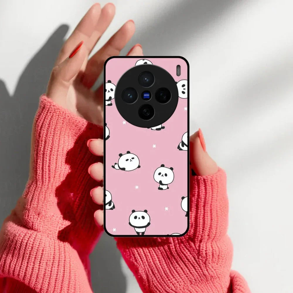Cute Panda Glossy Metal Case Cover For Vivo - ShopOnCliQ